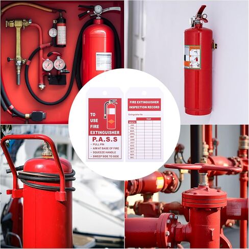 200 مجموعة من علامات فحص طفاية الحريق مع 200 قطعة من أربطة السحاب القابلة للتعديل و200 قطعة من علامات فحص السلامة الشهرية والسنوية لمعدات الحريق، 4.2 × 2.1 بوصة in Kuwait