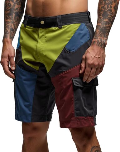 شورت كارجو للرجال كاجوال بطول الركبة خفيف الوزن قابل للتمدد في الهواء الطلق والمشي لمسافات طويلة والسفر والعمل سروال قصير مع جيوب in Kuwait