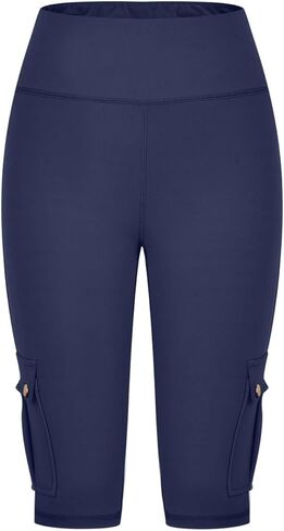 Women's Butt Lifting Biker Shorts High Waist Cargo Yoga Pants Stretch Joggers Leggings Sweatpants with Flap Pocket in Saudi Arabia