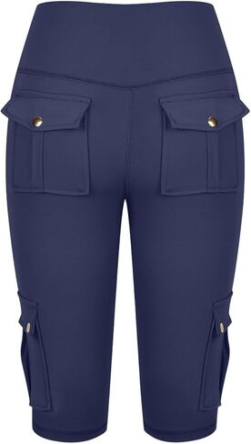 Women's Butt Lifting Biker Shorts High Waist Cargo Yoga Pants Stretch Joggers Leggings Sweatpants with Flap Pocket in Saudi Arabia