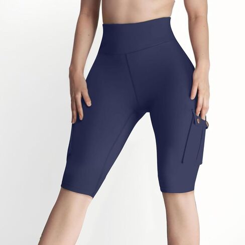 Women's Butt Lifting Biker Shorts High Waist Cargo Yoga Pants Stretch Joggers Leggings Sweatpants with Flap Pocket in Saudi Arabia