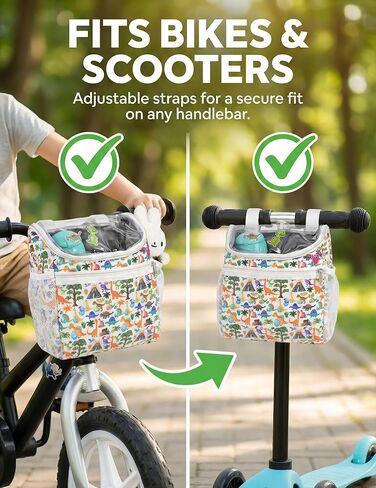 ANZOME Kids Bike Basket with Shoulder Strap, Bicycle Basket with 10 Stickers, Waterproof Front Handlebar Bag, Kids Bike Accessories Gift for Girls Boys, Fits Most Bicycles, Scooter, Tricycle in Kuwait