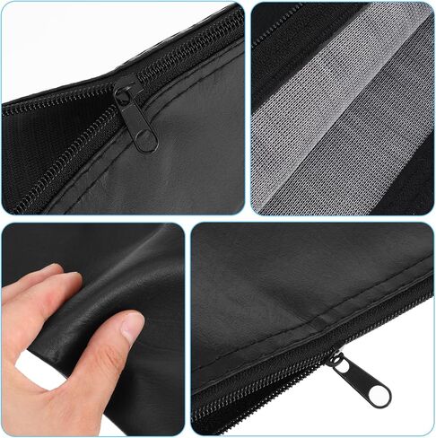 Amabro 2 Pack Microphone Bag, PU Leather Mic Storage Bag Zipper Microphone Case Portable Shockproof Vocal Mic Protector for Gigging and Travel, 11.8" x 4.72" in Saudi Arabia