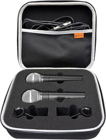 حافظة ميكروفون متوافقة مع ميكروفونات Shure المزدوجة الديناميكية SM58/ SM57/ PGA48/ SM58S/ BETA 58A/ PGA58، غطاء كاريوكي ميكروفون محمول باليد لمحول حامل A25D وكابل - صندوق فقط in Kuwait