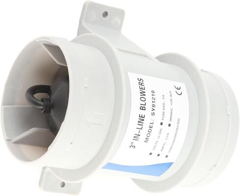 3 Inch 12V Inline Boat Blower Motor Fan, Silience Marine Grade Outdoor Fans, 5-Blade Engine Blower for Yachts Boats Air Circulation in Kuwait