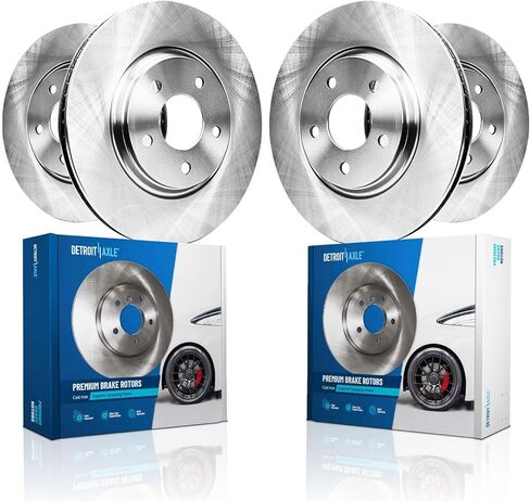 Detroit Axle - دوارات الفرامل الخلفية لعام 2015 2016 2017 2018 2019 2020 2021 2022 2023 فورد موستانج ، محفور ودوار قرص محفور بديل: 12.60 بوصة دوار صلب بوصة in Kuwait