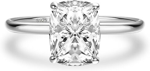 3.5CT وسادة ممدود قطع خاتم الخطوبة مويسانيت ، وضوح أصلي اللون VVS1 ، 925 Sterling Silver Solitaire Promise For Wedding ، Daily ، Travel ، Party in Kuwait