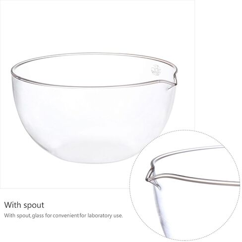 90mm Glass Evaporation Dish Round Bottom Laboratory Evaporating Basin with Spout Reusable Heat Resistant Evaporation Tool for Scientific Experiments and Laboratory Equipment in Saudi Arabia
