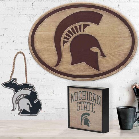 Michigan State University Spartans Logo Wood Wall Decor - Vintage Michigan State Wall Art for Man Cave, Office or Bedroom in Saudi Arabia