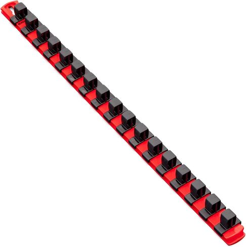 Ernst Manufacturing 8321 18-Inch Socket Organizer with 17 1/2-Inch Dura-Pro HD Clips, Red in Kuwait