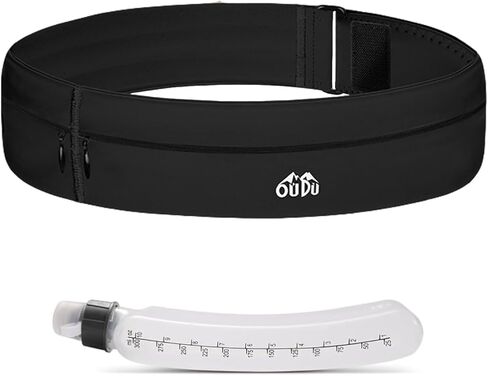 Slim Running Belt with Water Bottle - Workout Fanny Pack for Men & Women, Fits 7 inches Phones, Lightweight Waist Pack for Running Hiking Walking Jogging Climbing(Medium) in Saudi Arabia