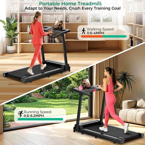 Walking Pad Treadmill with Handles Fitness Equipment Treadmills for Home Small,Upgrade 3.0HP Low Noise Under Desk Treadmill,350 LBS Capacity Foldable Walking Pad with LED Display in Saudi Arabia
