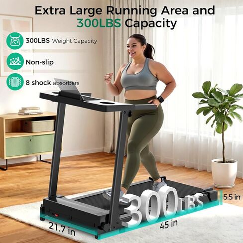 Walking Pad Treadmill with Handles Fitness Equipment Treadmills for Home Small,Upgrade 3.0HP Low Noise Under Desk Treadmill,350 LBS Capacity Foldable Walking Pad with LED Display in Saudi Arabia
