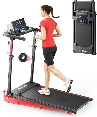 Walking Pad Treadmill with Incline 10%, Foldable Treadmill with Adjustable Handle Bar for Home, Portable Walking Pad with Desk Treadmills with App, Remote Control & LED Display in Kuwait