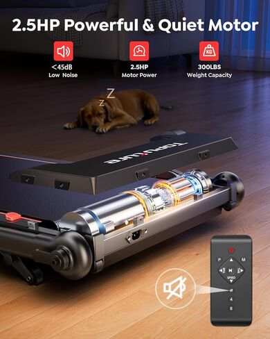 Walking Pad Treadmill with Incline 10%, Foldable Treadmill with Adjustable Handle Bar for Home, Portable Walking Pad with Desk Treadmills with App, Remote Control & LED Display in Kuwait