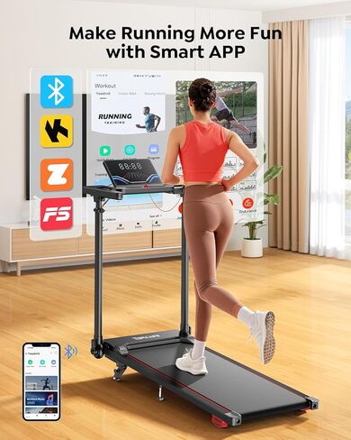 Walking Pad Treadmill with Incline 10%, Foldable Treadmill with Adjustable Handle Bar for Home, Portable Walking Pad with Desk Treadmills with App, Remote Control & LED Display in Kuwait