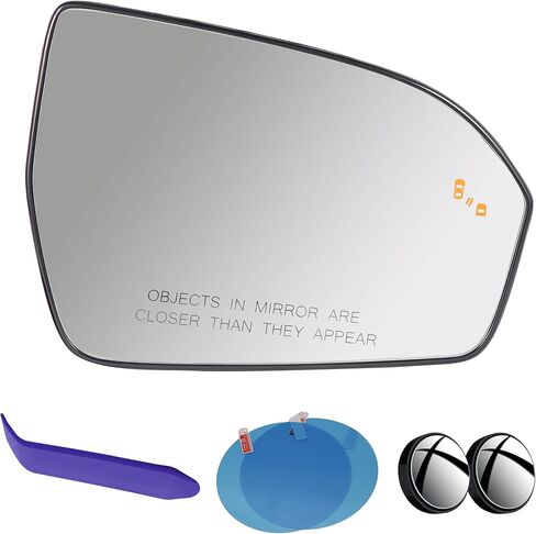 EAP DRIVER Side Mirror Glass متوافق مع Lincoln MKX 2016-2018 ، MKC 2015-2019 ، Nautilus 2019-2023 ، يتم تسخينه مع بقعة عمياء ، دون تعتيم السيارات ، EJ7Z17K707G NJ7Z17K707C in Kuwait
