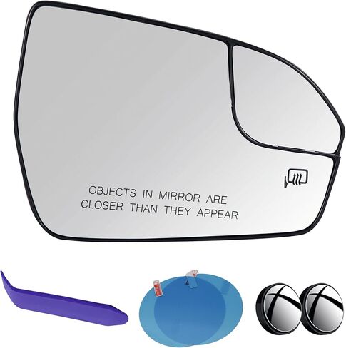EAP DRIVER Side Mirror Glass متوافق مع Lincoln MKX 2016-2018 ، MKC 2015-2019 ، Nautilus 2019-2023 ، يتم تسخينه مع بقعة عمياء ، دون تعتيم السيارات ، EJ7Z17K707G NJ7Z17K707C in Kuwait