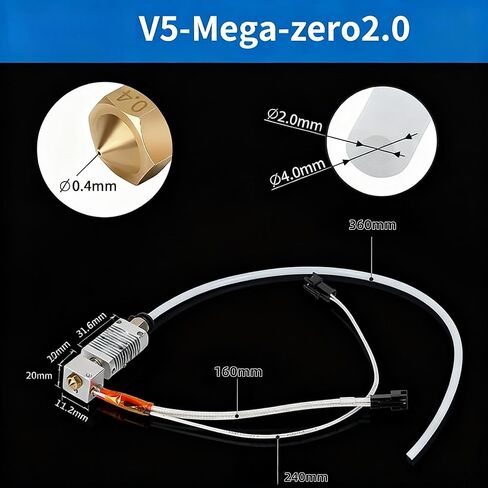 مجموعة Hotend لفوهات Anycubic i3 Mega 0.4 مم الثرمستور، مجموعة أدوات بثق رأس الطباعة ذات النهاية الساخنة in Saudi Arabia