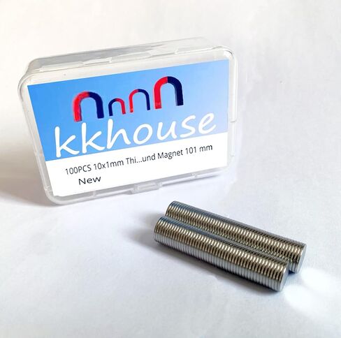 KKHOUSE 100PCS 10x1mm Thin Magnet 10mmX1mm Permanent disc 10x1mm Magnetic Round Magnet 10 * 1 mm Refrigerator Magnets, Fridge, Office, Whiteboard Magnets for Crafts,Office, Kitchen in Kuwait