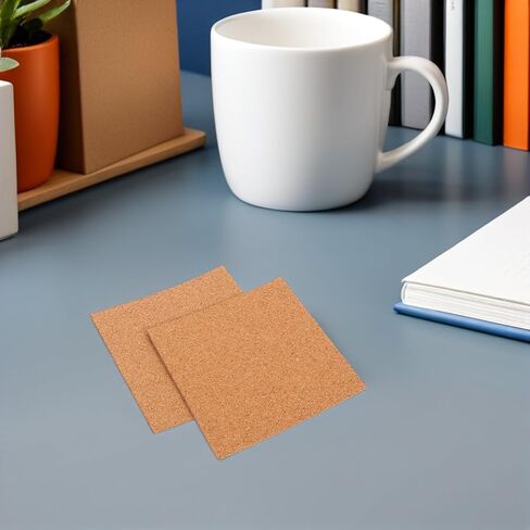 Garneck 20pcs Self Adhesive Cork Squares Non Slip Glass Table Bumpers Shock Absorber Pads for Desk Furniture Photo Frame Protection in Saudi Arabia