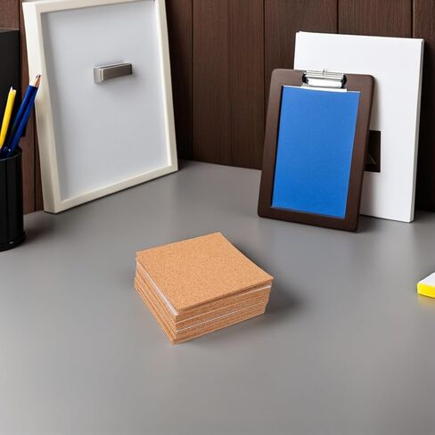 Garneck 20pcs Self Adhesive Cork Squares Non Slip Glass Table Bumpers Shock Absorber Pads for Desk Furniture Photo Frame Protection in Saudi Arabia