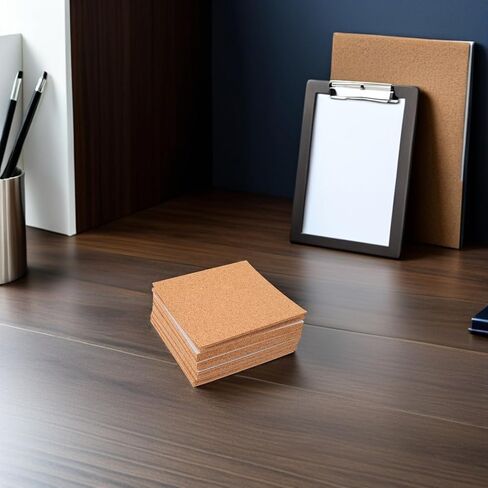 Garneck 20pcs Self Adhesive Cork Squares Non Slip Glass Table Bumpers Shock Absorber Pads for Desk Furniture Photo Frame Protection in Saudi Arabia