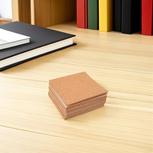 Garneck 20pcs Self Adhesive Cork Squares Non Slip Glass Table Bumpers Shock Absorber Pads for Desk Furniture Photo Frame Protection in Saudi Arabia