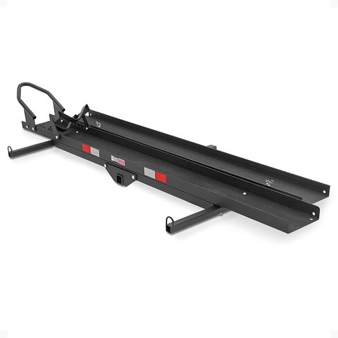 Black Widow AMC-400 Aluminum Motorcycle Hitch Carrier, 400 lbs. Capacity, Adult or Youth Dirt Bike Hauler, Anti-Rattle Device Included, Roll-on Roll-Off Ramp Design in Kuwait
