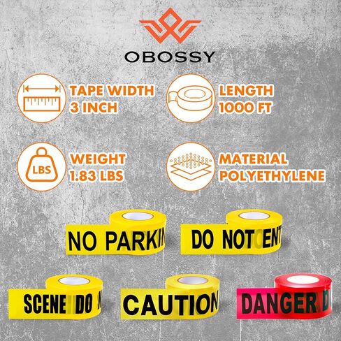 Caution NO Parking Tape – 3 Inch x 1000 Feet | Bright Safety & Hazard Tape with Bold Black Text for Construction, Events, and Dangerous Areas (Caution NO Parking, 1 Pack) in Kuwait