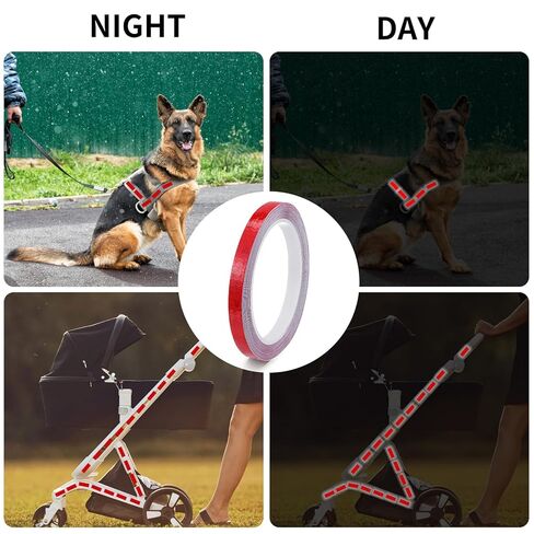 TIESOME Neon Reflective Tape 0.4In x 26 Feet, Safety Warning Glow in The Dark Tape High Viscosity Waterproof Durable Lasting Color Neon Tapes Outdoor DOT Auto Stickers for Bikes Trailers Trucks(Red) in Saudi Arabia