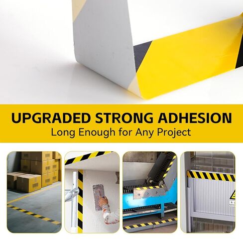 شريط تحذير من المخاطر باللون الأسود والأصفر مقاس 2 بوصة × 120 قدم، شريط تحذير من القماش شديد التحمل لوضع علامات على الأرضيات والممرات في المستودعات وصالات الألعاب الرياضية ومواقع العمل، لاصق قوي، مقاوم للاهتراء in Kuwait