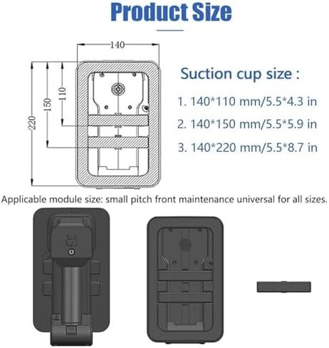 Electric Suction Cup for LED Displays - 66LB Lift Capacity, 20min Continuous Use, 3 Pad Sizes, Rechargeable Front Maintenance Tool in Saudi Arabia