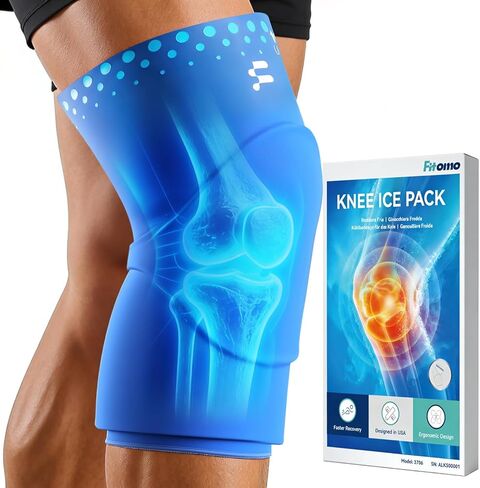 Knee Ice Pack Wrap Sleeve Thickened Core for Knee Pain, Targeted Swelling Relief During Recovery, Soft Flexible Gel, No Slip Compression Fit, Reusable Hot Cold Therapy for Post Activity, L in Kuwait