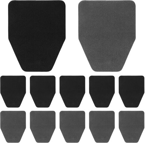 12 Pcs Urinal Mats, TPR Non-Slip Washable Disposable Urinal Pads, Water Absorption Odor Eliminating Floor Mats for Men's Bathroom Restroom Commercial, 20.5 x 17.7 Inches (Black, Gray) in Saudi Arabia