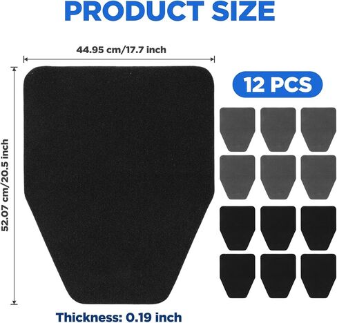12 Pcs Urinal Mats, TPR Non-Slip Washable Disposable Urinal Pads, Water Absorption Odor Eliminating Floor Mats for Men's Bathroom Restroom Commercial, 20.5 x 17.7 Inches (Black, Gray) in Saudi Arabia