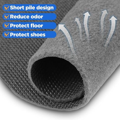 12 Pcs Urinal Mats, TPR Non-Slip Washable Disposable Urinal Pads, Water Absorption Odor Eliminating Floor Mats for Men's Bathroom Restroom Commercial, 20.5 x 17.7 Inches (Black, Gray) in Saudi Arabia