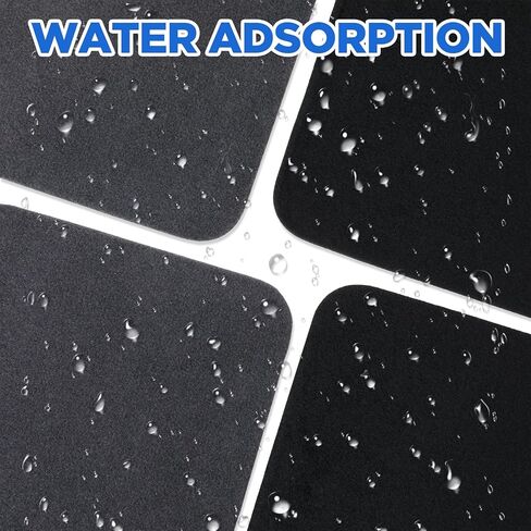12 Pcs Urinal Mats, TPR Non-Slip Washable Disposable Urinal Pads, Water Absorption Odor Eliminating Floor Mats for Men's Bathroom Restroom Commercial, 20.5 x 17.7 Inches (Black, Gray) in Saudi Arabia