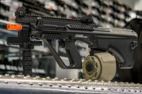 Evike Airsoft - Angel Custom 1500 Round Firestorm AEG Airsoft Drum Flashmag (الموديل: مجموعة الحزمة/أسود) in Kuwait