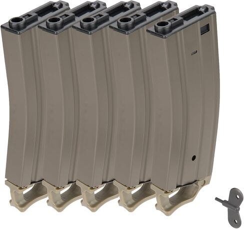 GoldenBall-Sentinel Gears 330 Rounds M4 / M16 High Cap Airsoft AEG Magazine w/Pull Tab - OD (5 Pack) in Saudi Arabia