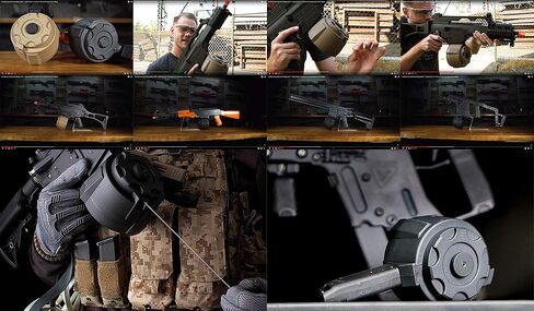 Evike Airsoft - Angel Custom 1500 Round Firestorm AEG Airsoft Drum Flashmag (Model: M4 / Black) in Kuwait