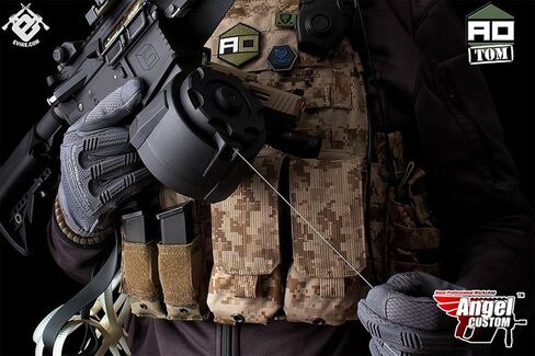 Evike Airsoft - Angel Custom 1500 Round Firestorm AEG Airsoft Drum Flashmag (Model: M4 / Black) in Kuwait