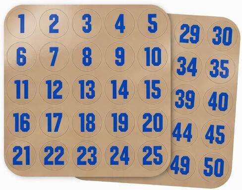 Number Decals for Helmets (Football, Lacrosse, Baseball, Softball, Hockey) 1-50, 50 Stickers (Red) in Kuwait