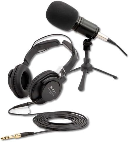 Zoom H4essential Portable Recorder with ZDM-1 Podcast Mic Pack, AA Batteries, microSD Card and Accessories in Saudi Arabia