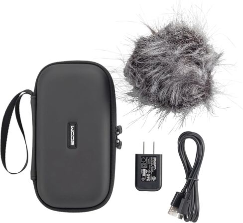 جهاز تسجيل Zoom H4essential المحمول مع حزمتي ميكروفون بودكاست ZDM-1 وحزمة ملحقات وبطاريات AA وبطاقة microSD مع محول in Saudi Arabia