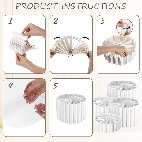 6 Pcs Foldable Multi-Height Buffet Risers and Stands, 12" Food Risers for Buffet Table, White Cardboard Cylinder Stands with Acrylic Plates, Tall Cake Stand Cupcake Stand for Party, 4"/8" H in Saudi Arabia