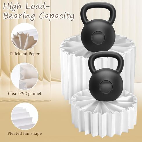 6 Pcs Foldable Multi-Height Buffet Risers and Stands, 12" Food Risers for Buffet Table, White Cardboard Cylinder Stands with Acrylic Plates, Tall Cake Stand Cupcake Stand for Party, 4"/8" H in Saudi Arabia