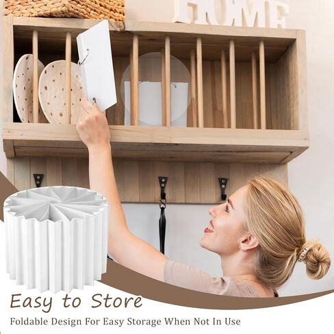 6 Pcs Foldable Multi-Height Buffet Risers and Stands, 12" Food Risers for Buffet Table, White Cardboard Cylinder Stands with Acrylic Plates, Tall Cake Stand Cupcake Stand for Party, 4"/8" H in Saudi Arabia