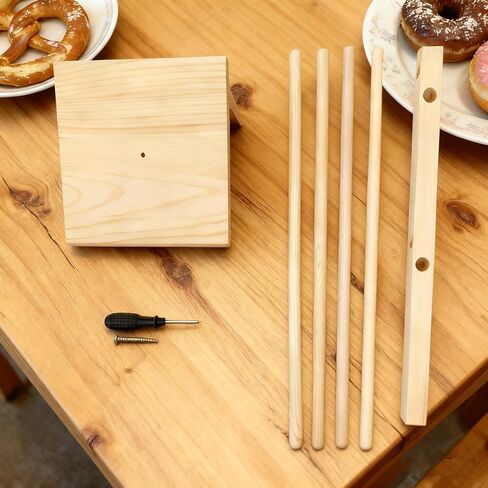 Pretzel Stand,Rotatable Pretzel Holder Wooden,Multifunctional Donut/Bagel/Pretzels Holder Stands Display For Oktoberfest Party,Hanging Sausage stand in Kuwait