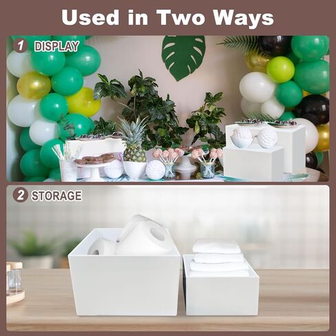 6 قطع من حاملات وحوامل البوفيه، حوامل عرض أكريليك بيضاء، حوامل الحلوى للطاولة، حاملات عرض الطعام للحفلات، تقديم الطعام، الزفاف، المجوهرات والمقتنيات (10 بوصة 9 بوصة 8 بوصة 7 بوصة 6 بوصة 5 بوصة) in Kuwait